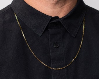 Gold-plated Venetian Chain Necklace for Men, Men Stainless Steel Necklace, Men's Jewelry, Gold Necklace for Men, Gift for Him