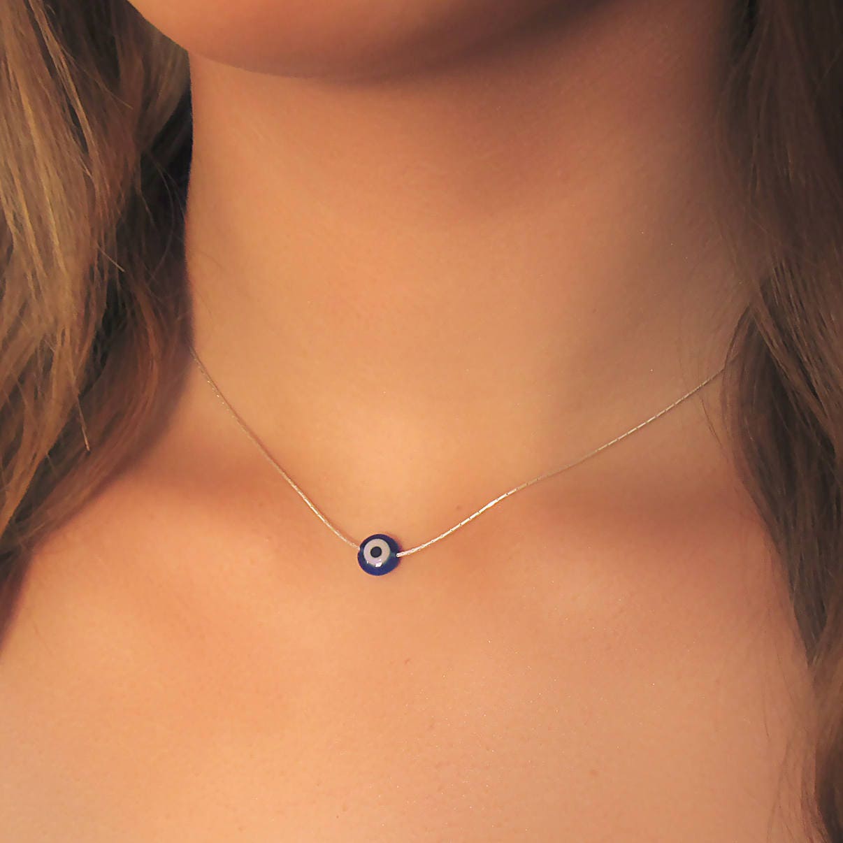 Evil eye sale necklace stainless steel