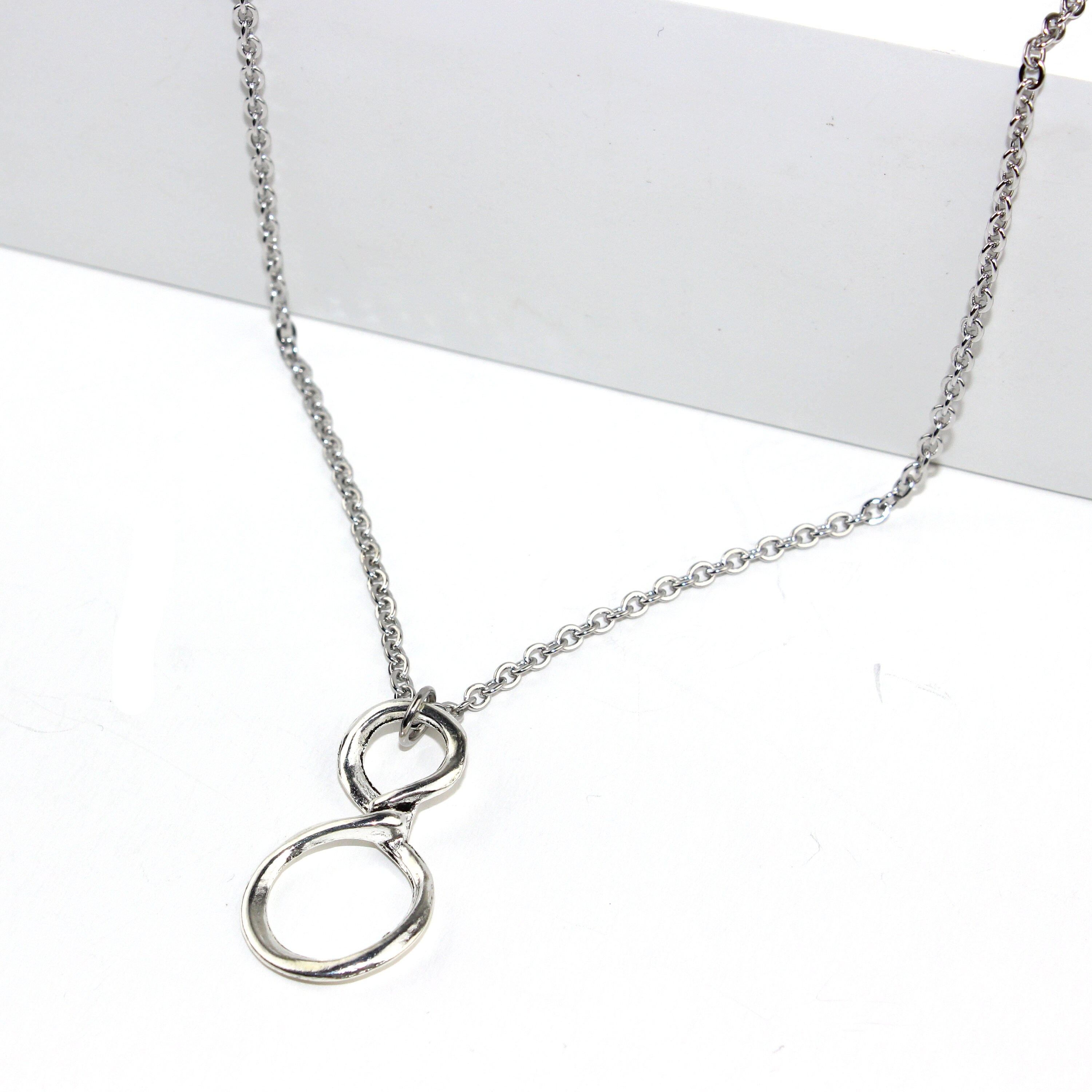 Mens Silver Infinity Necklace Mens Silver Necklace Double Etsy UK