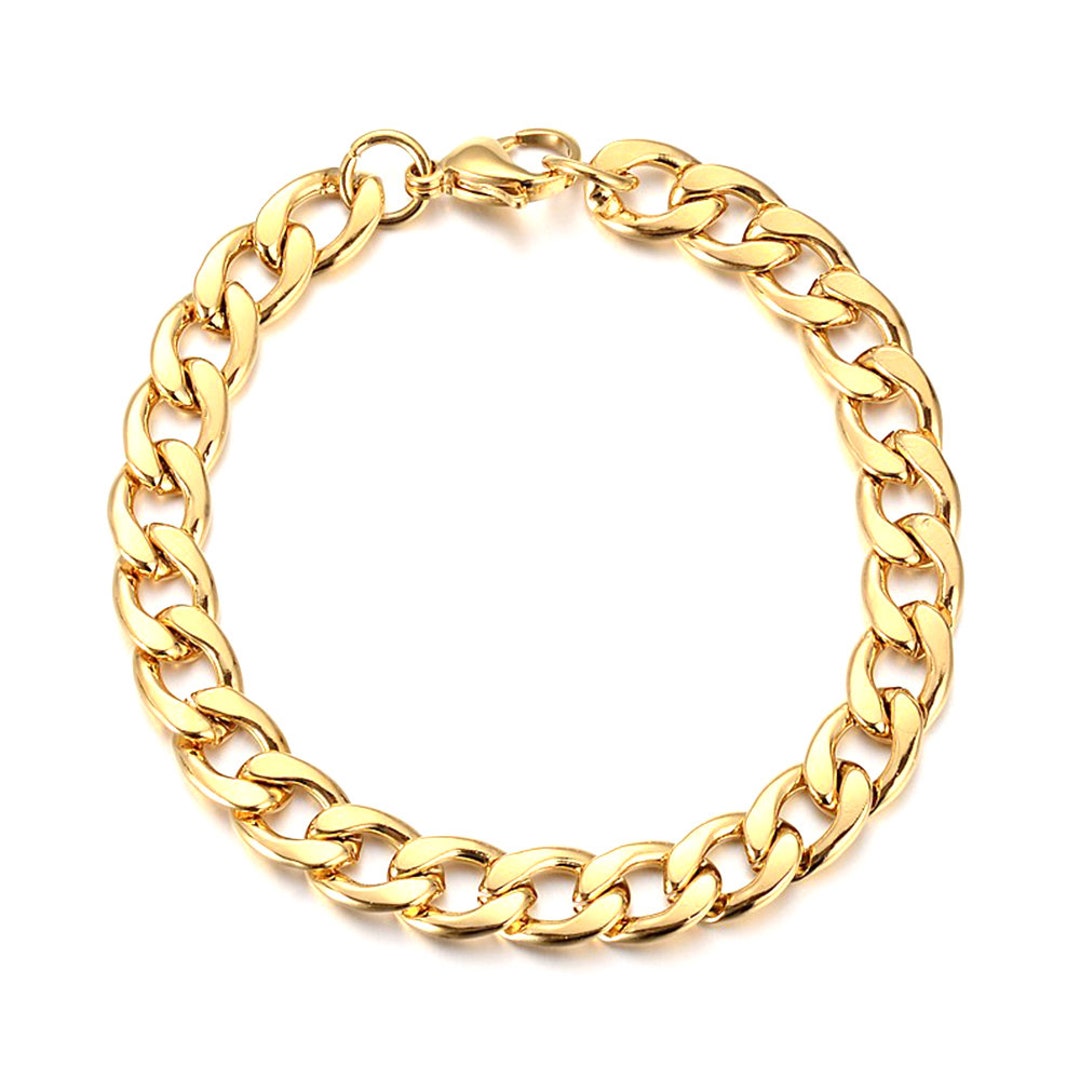 Mens Gold Bracelet Mens Bracelet Mens Gold Chain Bracelet Etsy