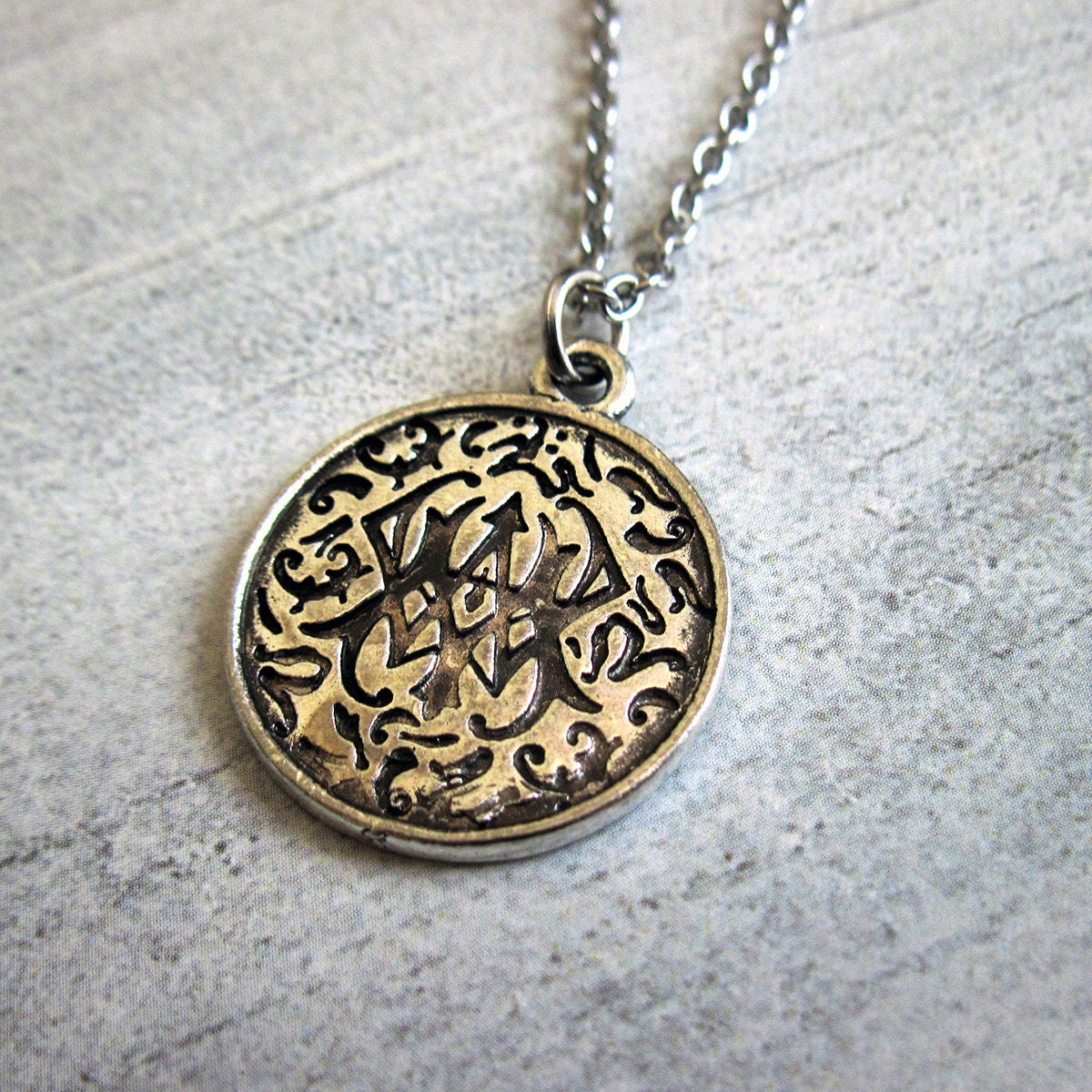 Mens Coin Necklace Guys Necklace Circle Necklace Coin Etsy