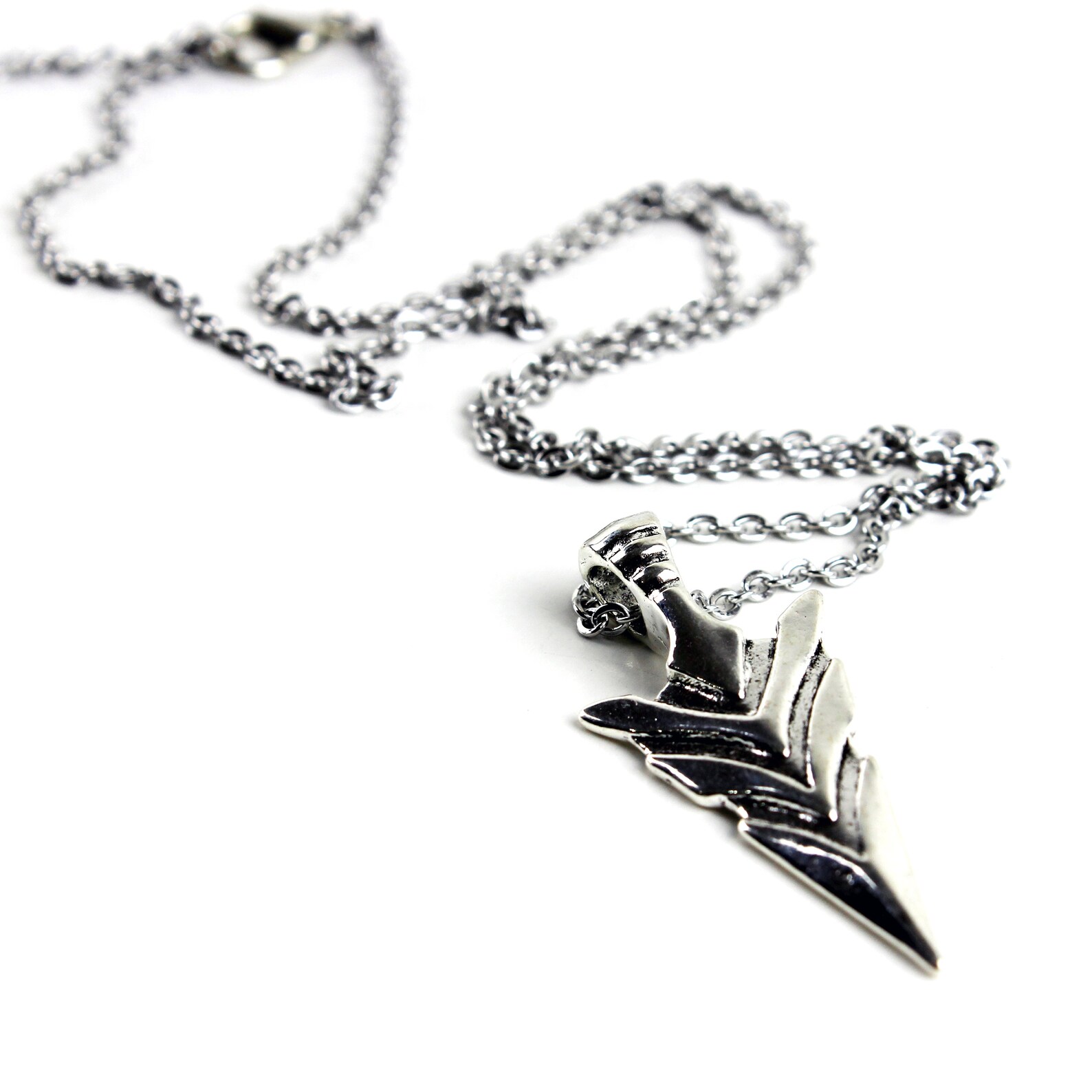 Mens Silver Arrowhead Pendant Necklace 2426 Inch Etsy