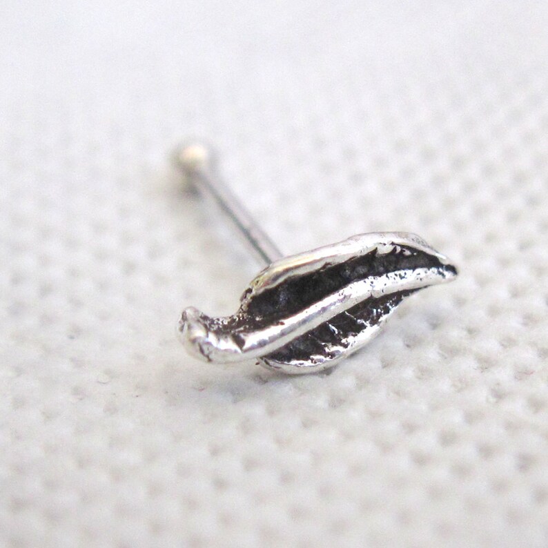 Earrings For Pierced Nose Nose Earring Nostril Stud Nose Jewelry Silver Nose Stud Nose Piercing Tiny Nose Stud Leaf Nose Stud