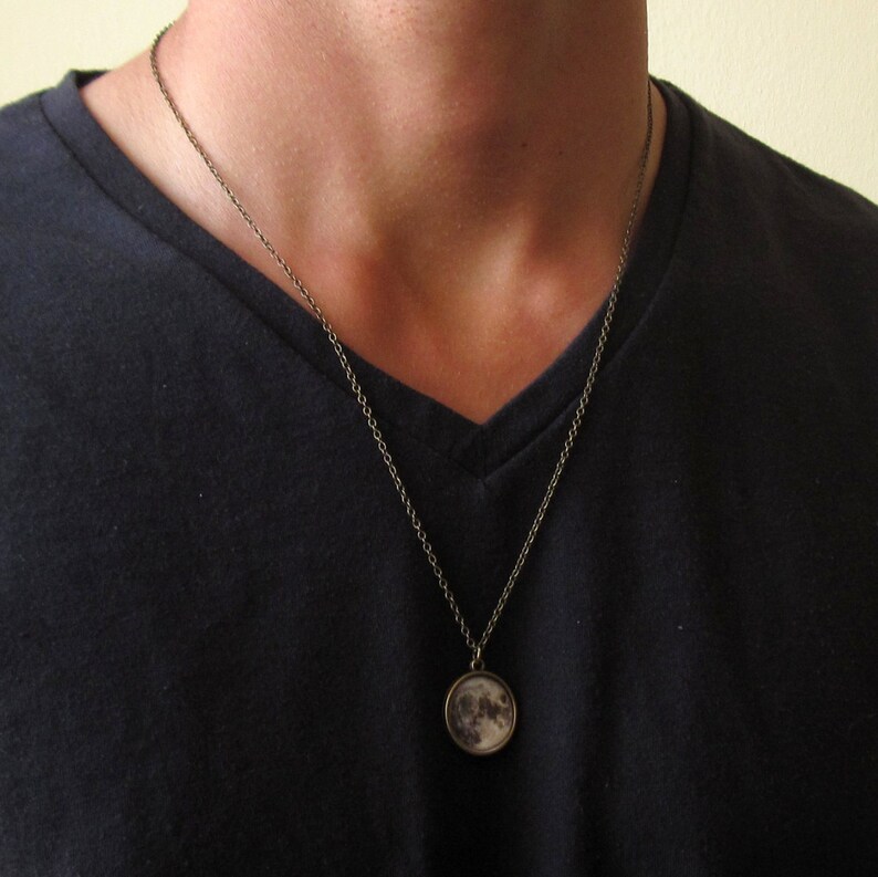 Moon Necklace Mens Necklace Necklace For Guy Men's Etsy