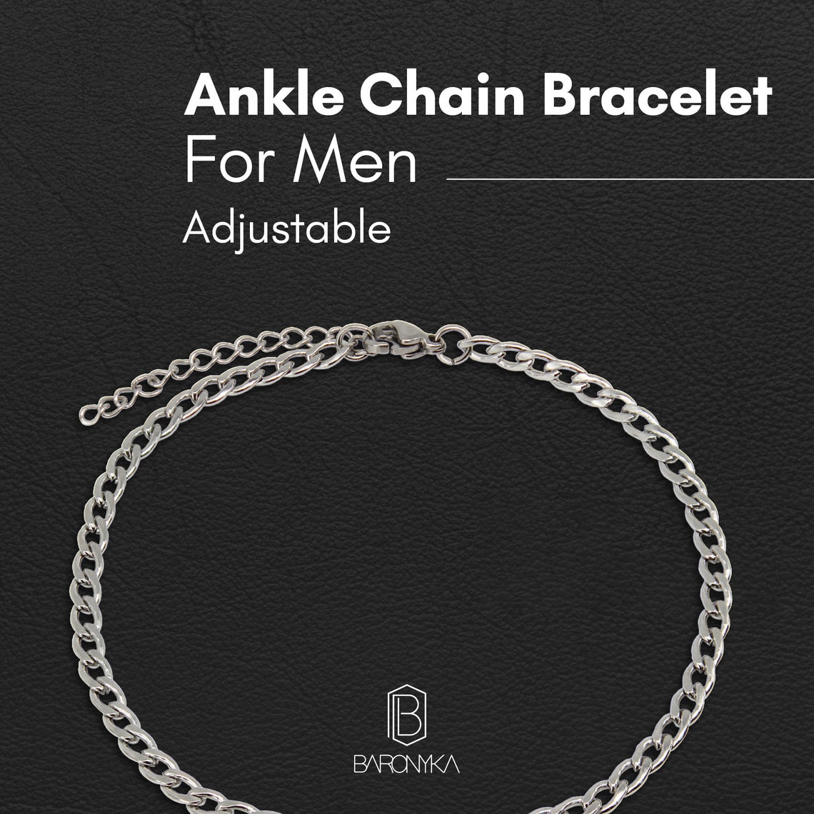 Mens Silver Anklet Silver Anklet Mens Gift Anklet Etsy