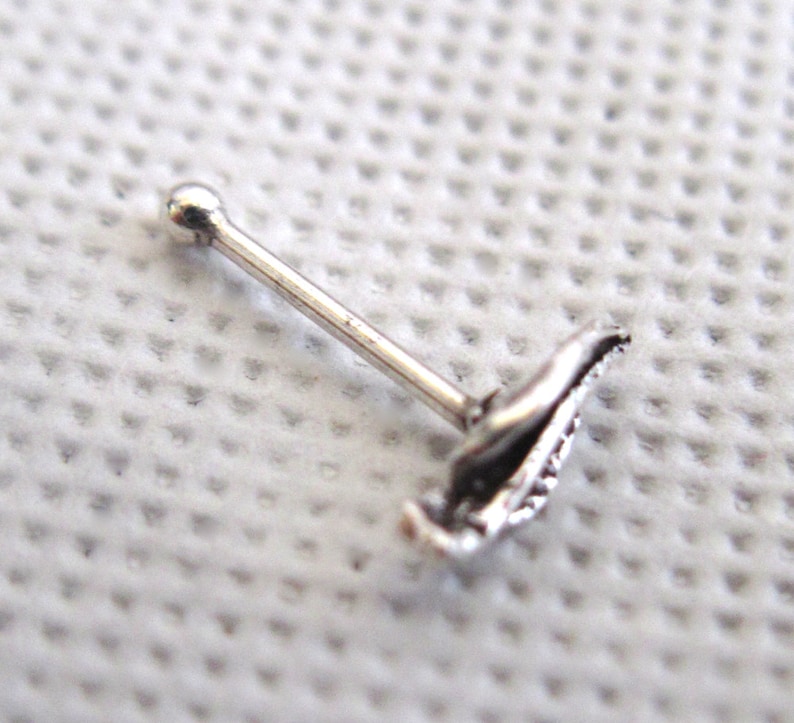 Earrings For Pierced Nose Nose Earring Nostril Stud Nose Jewelry Silver Nose Stud Nose Piercing Tiny Nose Stud Leaf Nose Stud