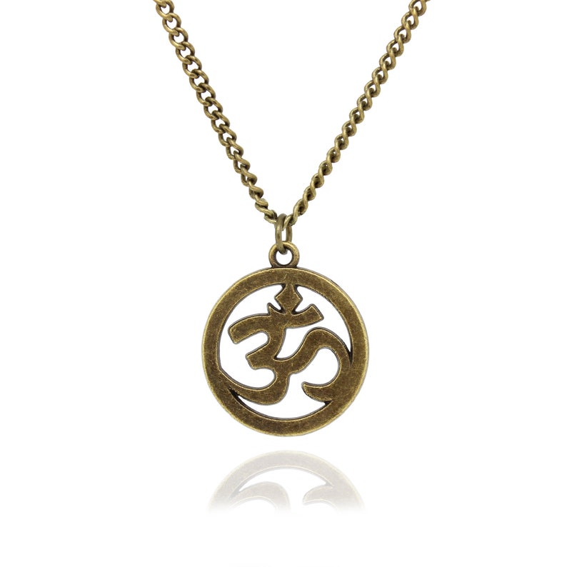 Mens Bronze Om Necklace Yoga Necklace Om Jewelry Etsy
