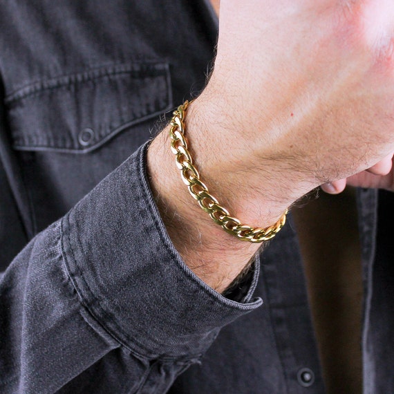 13mm Solid Cuban Link Bracelet in 14K Yellow Gold - Las Villas Jewelry |  Las Villas Jewelry