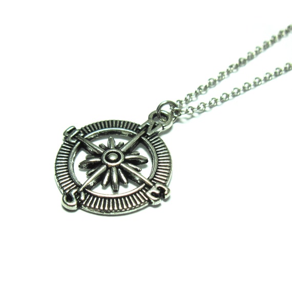 Collier Boussole Argent Sterling S925 - Pendentif Guidage Homme/Femme - Cadeau Anniversaire/Noël - KINGWHYTE