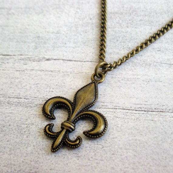 Men's Fleur De Lis Necklace Charm Necklace New Orleans Etsy