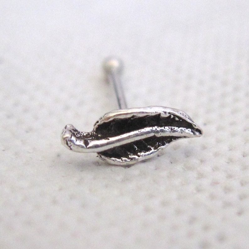 Earrings For Pierced Nose Nose Earring Nostril Stud Nose Jewelry Silver Nose Stud Nose Piercing Tiny Nose Stud Leaf Nose Stud