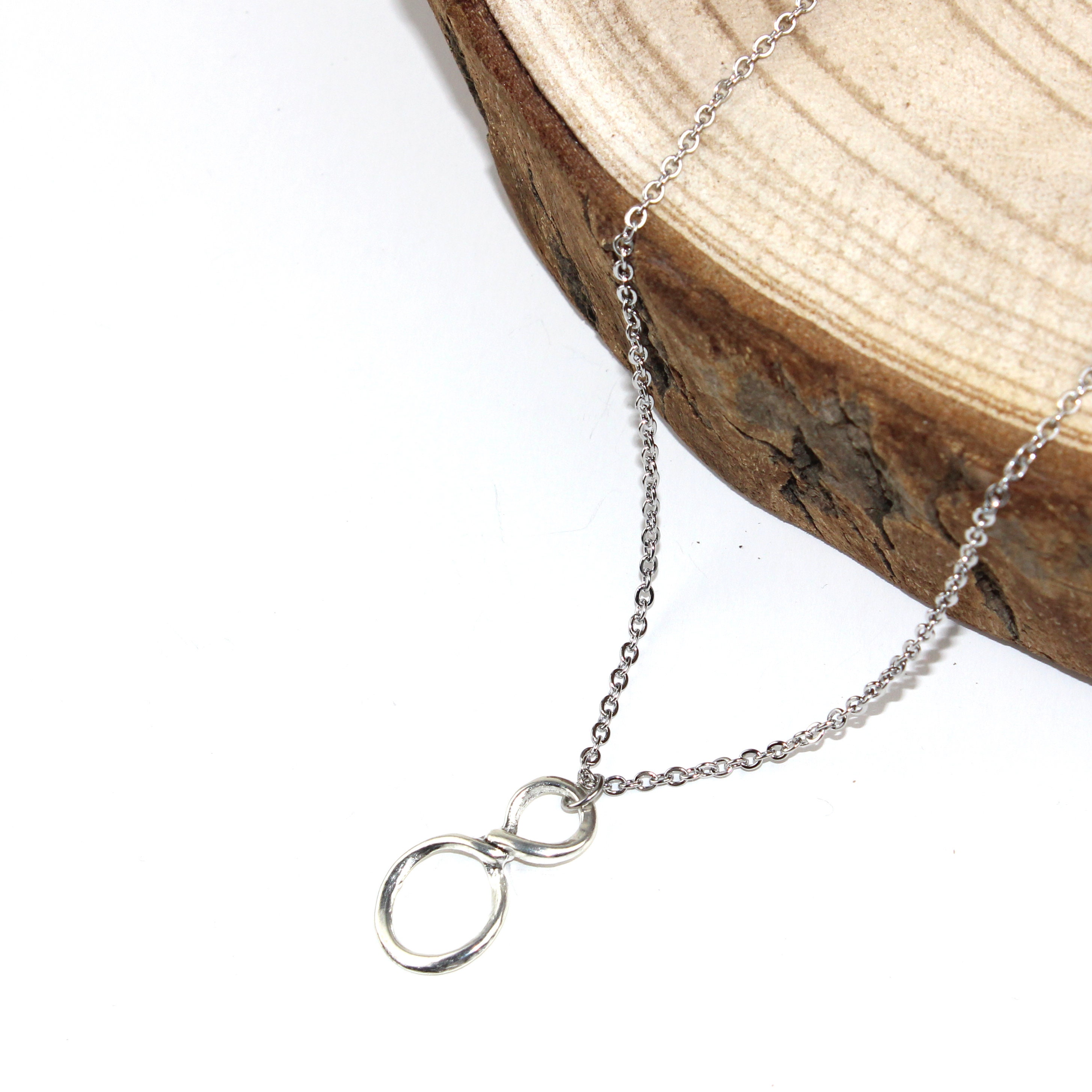 Mens Silver Infinity Necklace Mens Silver Necklace Double Etsy