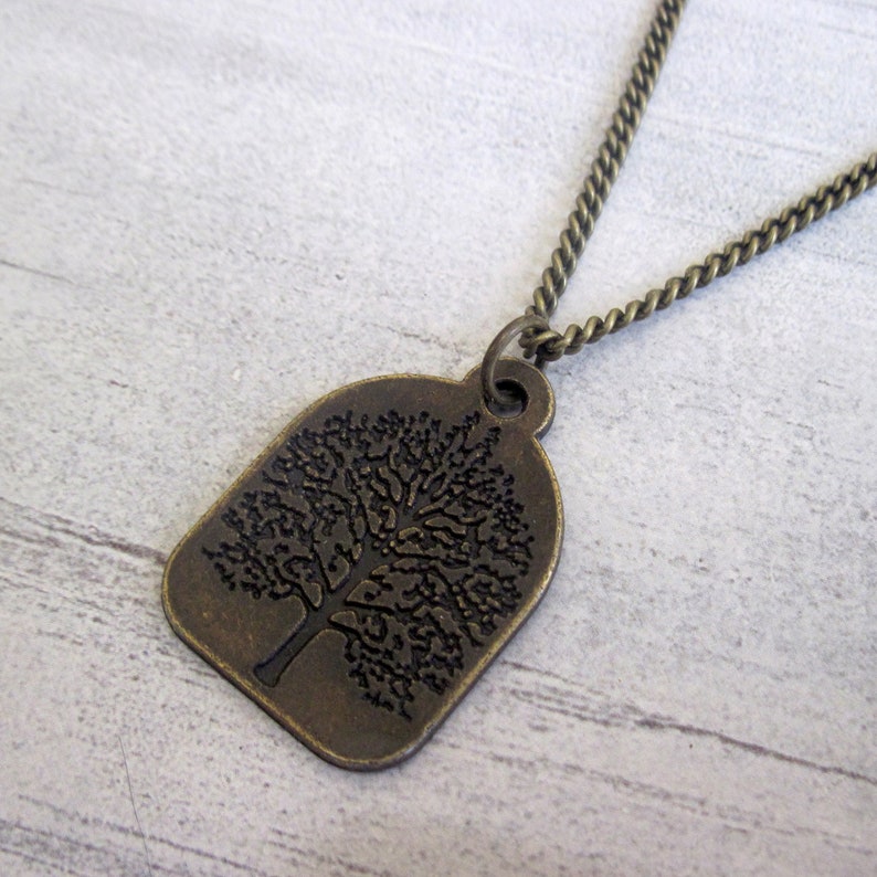 Men's Bronze Family Tree Necklace Guys Necklace Family Etsy