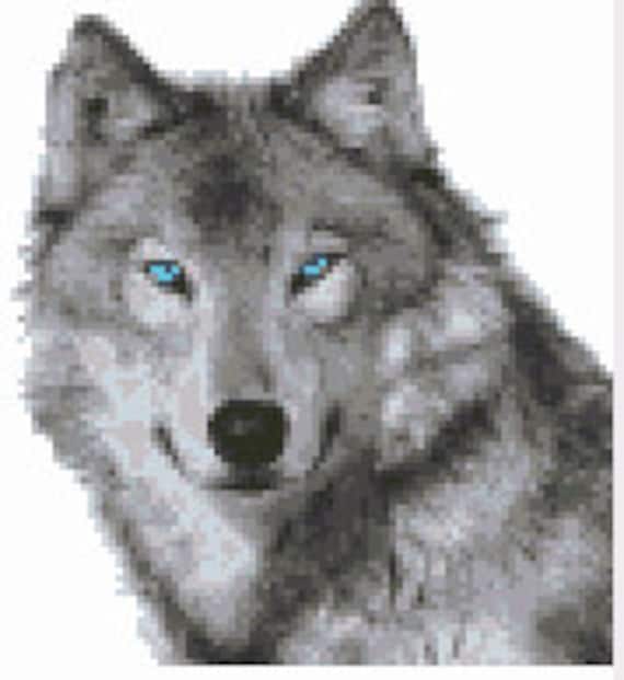 Blue Eyed Wolf Cross Stitch Pattern Downloadable Pdf - Etsy