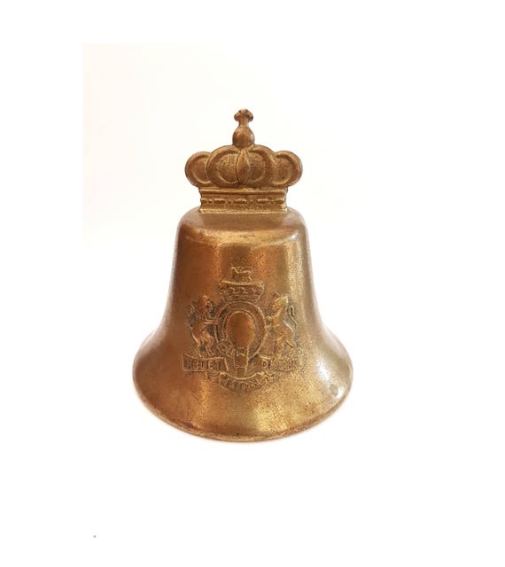 Antique Heavy Brass Bell Dieu Et Mon Droit Etsy