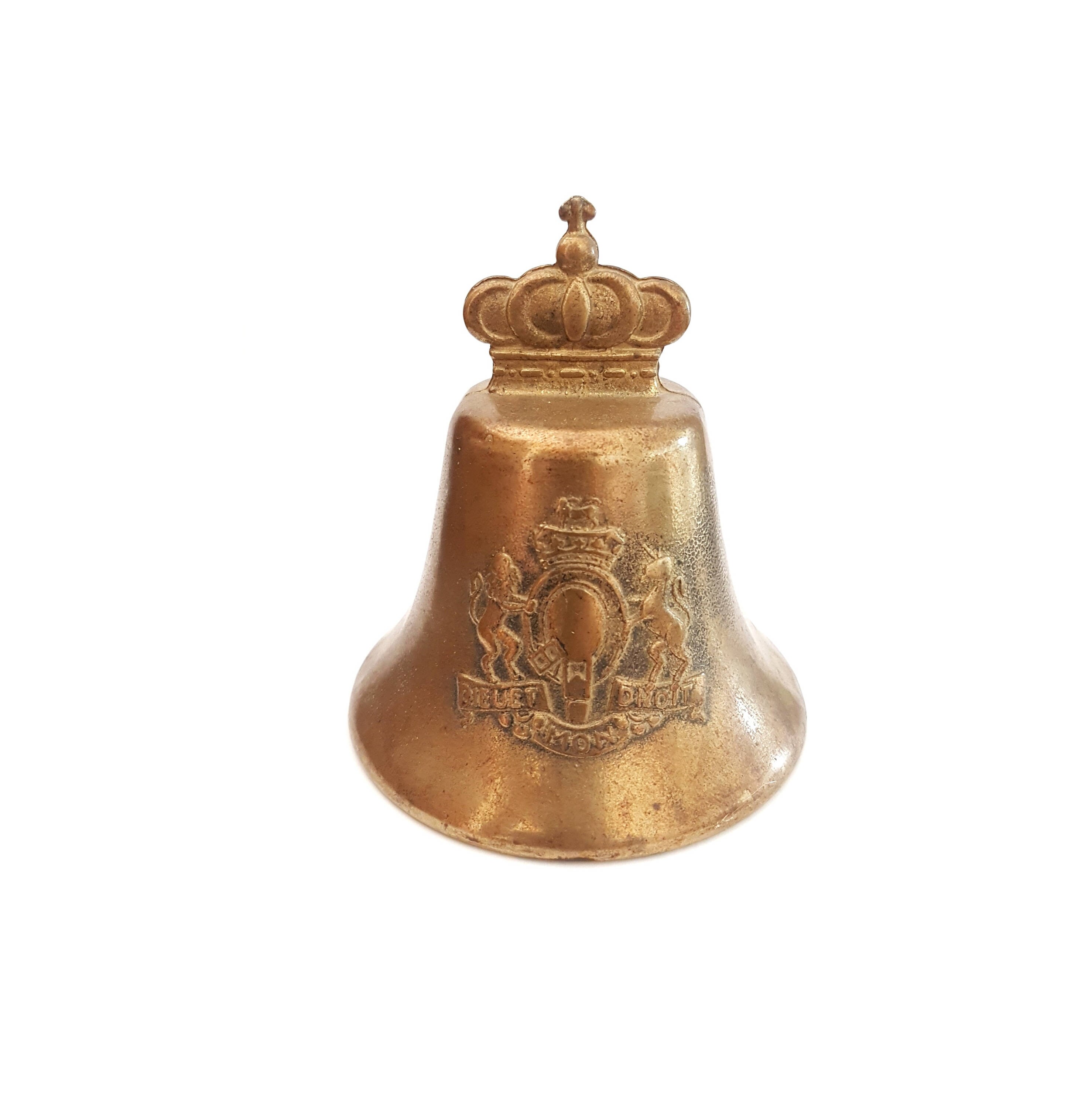 Antique Heavy Brass Bell Dieu Et Mon Droit Etsy Antique Heavy Brass Bell Dieu Et Mon Droit Etsy