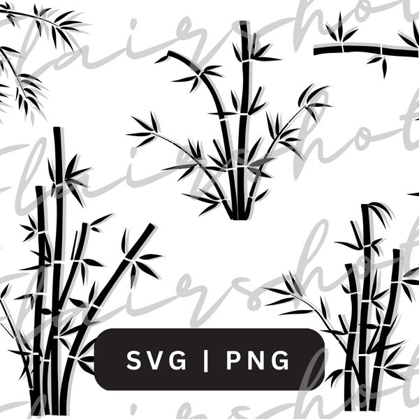 Bamboo Trees SVG, Bamboo Branches Cliparts, Digital Tree Clip Art, INSTANT DOWNLOAD