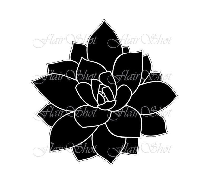 Digital Succulent Clip Art Silhouette Succulent Clip art | Etsy