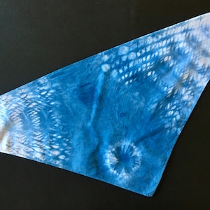 Hand-Dyed Shibori Indigo Cotton Bandana (Triangle) - Limited Edition
