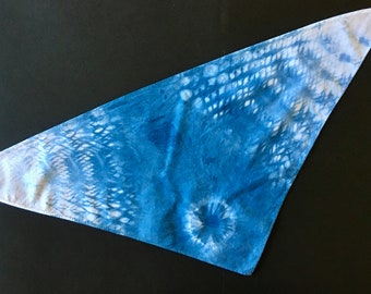 Hand-Dyed Shibori Indigo Cotton Bandana (Triangle) - Limited Edition