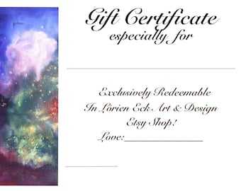 Gift Certificate for Lórien Eck Art & Design Etsy Shop