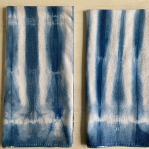 Hand-Dyed Shibori (Itajime) Indigo 100% Cotton - Table Napkins (Set of 2) - Limited Edition