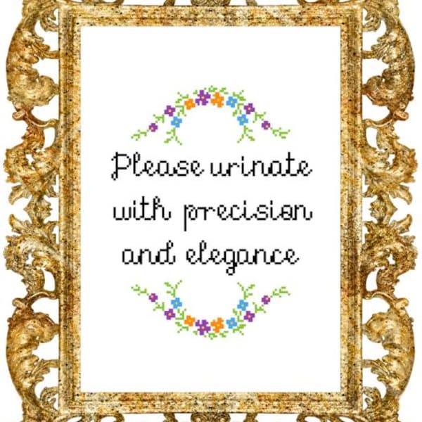 Bathroom Cross Stitch Pattern