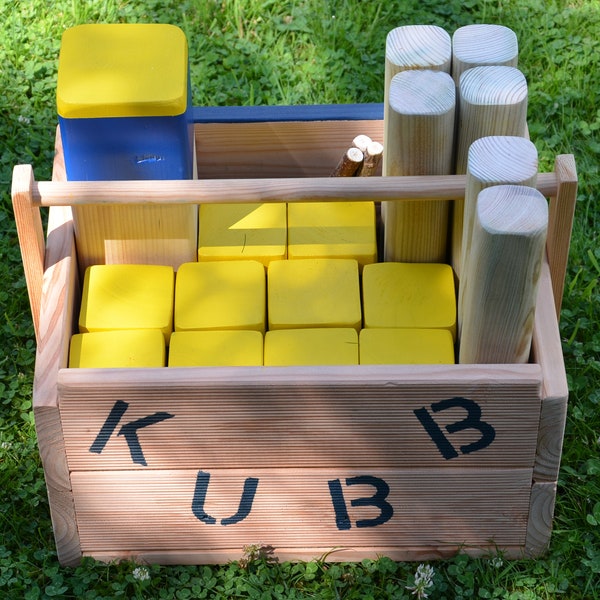 Kubb Schweden Original" Turniermaße, mit Kiste