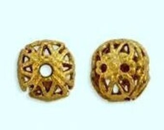 Haskell Filigree Brass Beads, Filigree Round Brass Beads 7.5 mm ( 6 )