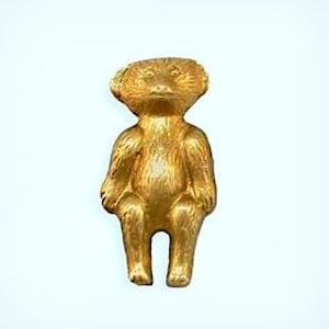 Teddy Bear Brass Stampings, Small Bear Brass Findings ( 2 )