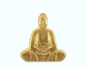 Buddha Raw Brass Stamping Embellishments USA Made ( 4 pcs )