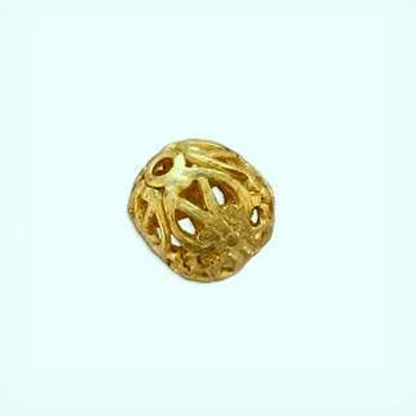 Filigree Brass Beads 9mm, Haskell Filigree Brass Beads, USA Made ( 4 )