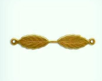 6 Antique Gold Brass Leaf Fold Over Bails 7x35mm AG18 Made in USA 6 Antique Gold Brass Leaf Fold Over Bails 7x35mm AG18 Made in USA