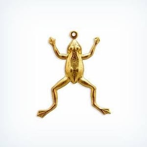 Frog Brass Stamping Charms,  ( 6 )