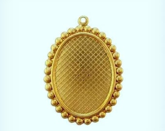 Oval 25x18 Flatback Pendant Settings USA Made ( 4 )