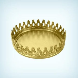 Round 25mm Brass Bezel Cup Settings Crown Edge (6 ) USA made