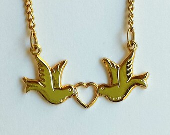 Double Bird Pendant Connector Jewelry Finding, Goldplate USA Made ( 6  )