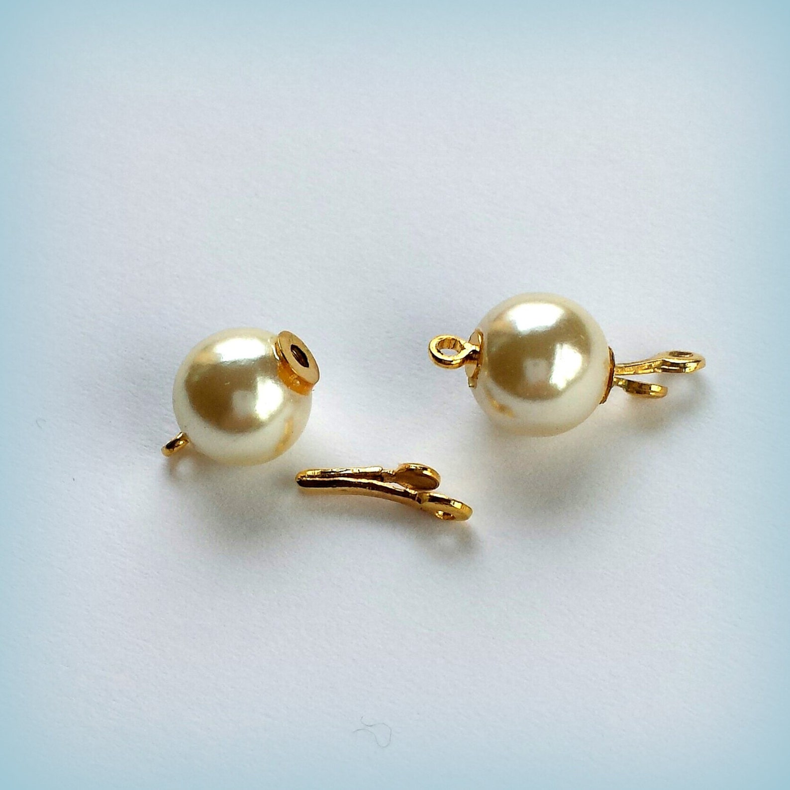 Vintage Japanese Pearl Clasps Pearl Pinch Clasps Single Etsy