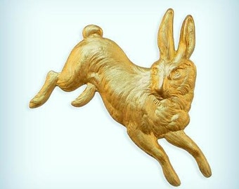Rabbit Brass Stamping Hare Embellishment USA Made ( 1 )