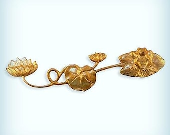 Frog Lilypad Stamping, Lily Pad Brass Stamping Finding (1 )