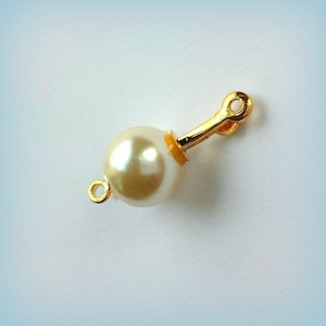 Vintage Japanese Pearl Clasps, Pearl Pinch Clasps Single Strand 9mm ( 3)