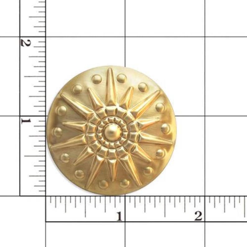Brass Sun Stamping Sun Pendant Brass Medallion Connector Etsy