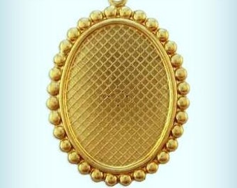 Oval 45x32mm Cameo Pendant Bezel Setting USA Made ( 1 )