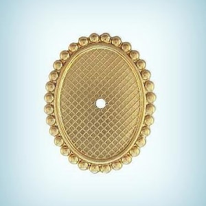 Oval 25x18mm Bezel Brass Setting, Cameo Oval Raw Brass Settings USA Made ( 2 )