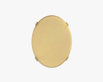 Oval 40x30 Bezel Cameo Flatback Brass Prong Settings USA Made (  6 )