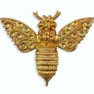 Brass Stamping Large QUEEN BEE, Bumble bee, GORGEOUS American Made ( 1 )*