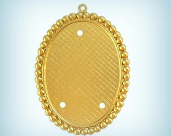 Oval 45 X 32mm Cameo Pendant Setting USA Made ( 1 )