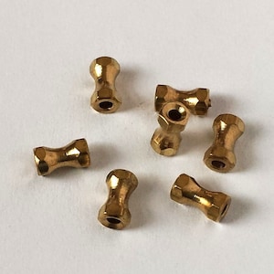 Vintage Brass Spacer Beads, Industrial, Barbell Solid Brass Beads (18 pcs )