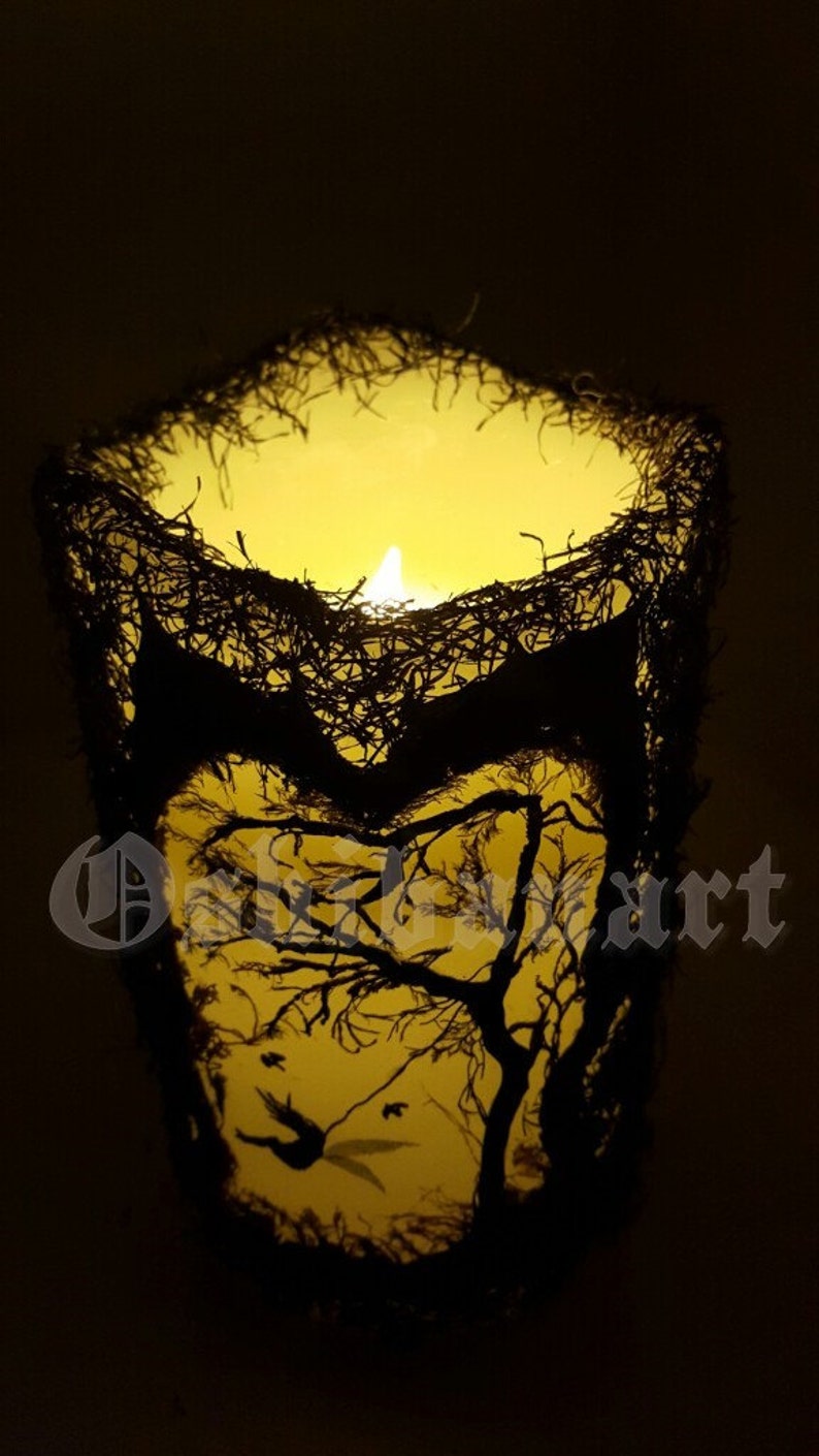 Flameless Candle Natural Botanicals OOAK Fairy Candle Pagan Eco Art