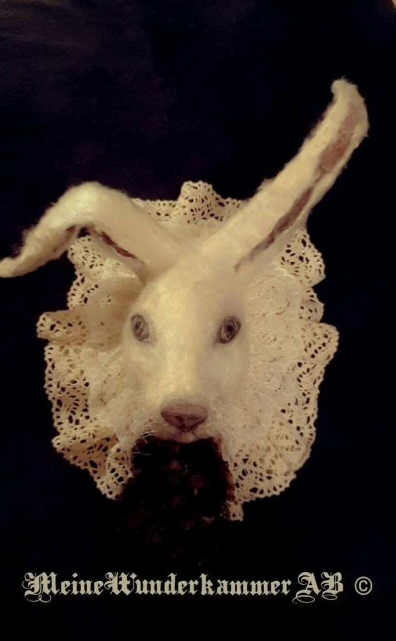 White Rabbit Head Alice in Wonderland-rabbit Wall Sculpture Faux ...